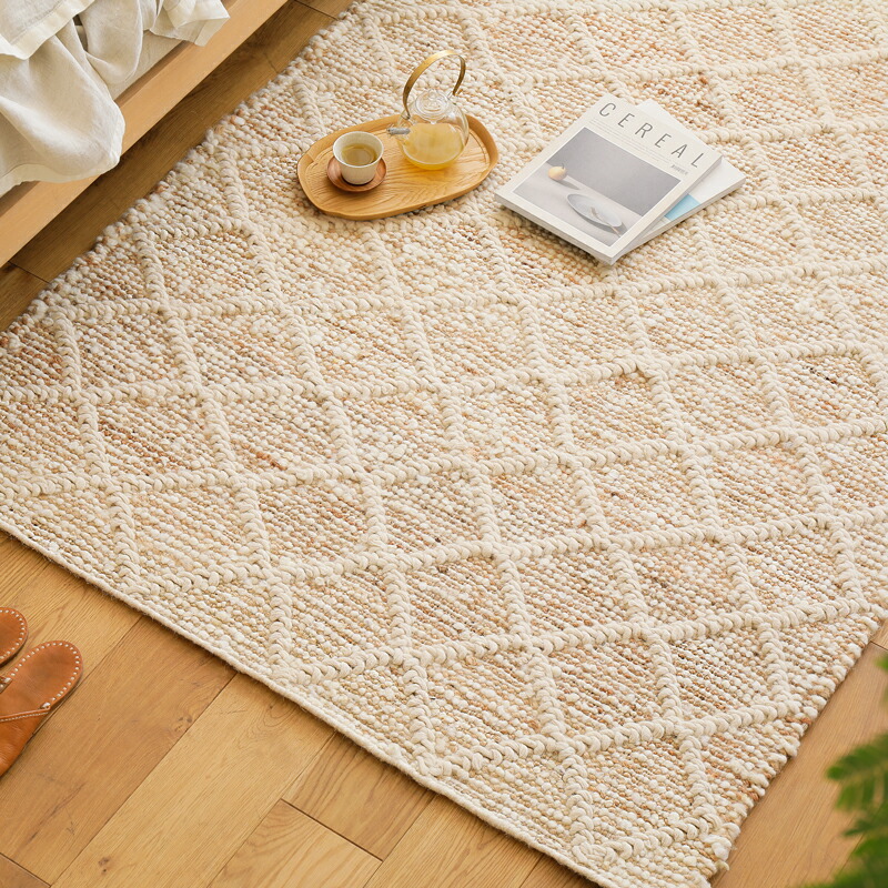 楽天市場】ラグマット ラグ TERRE Bタイプ 120×180 ウール ジュート