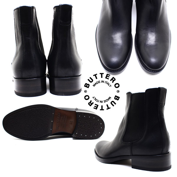 楽天市場】BUTTERO ブッテロ 日本正規品 B821 サイドゴアブーツ ネロ
