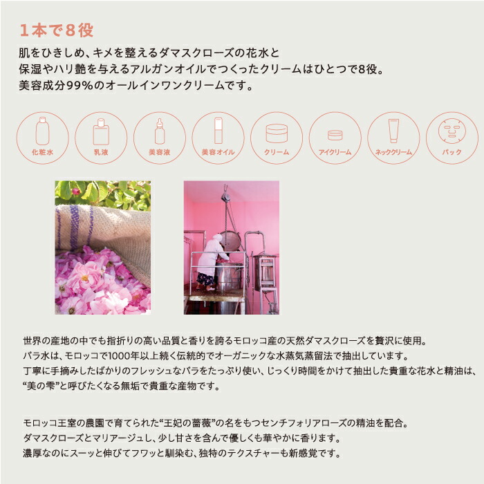 楽天市場】ローズ ド マラケシュ モイスチャー クリーム ローズ（100g