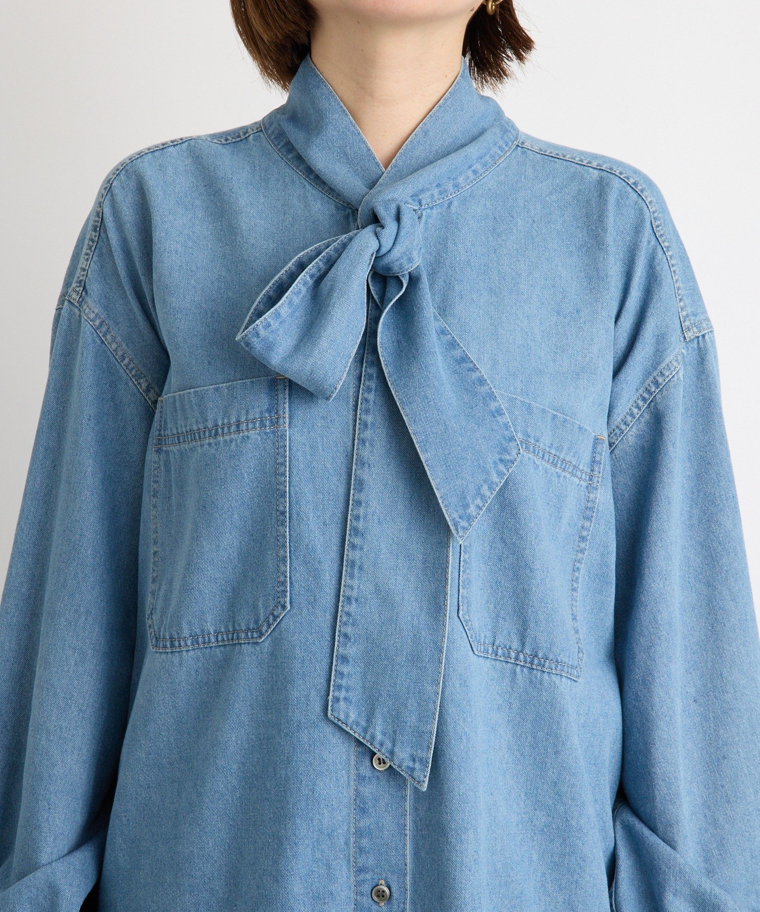 RIVE DROITE｜【新色追加/抜け感】デニムボウタイシャツ | Rakuten