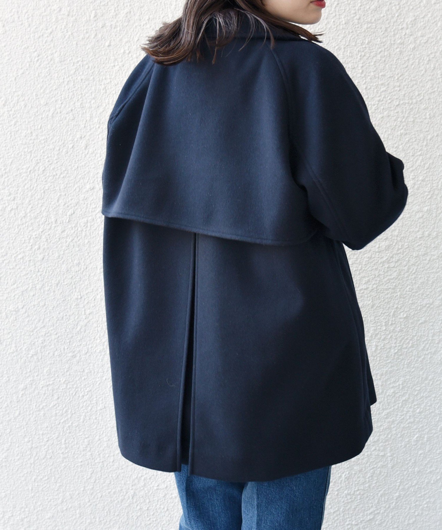 SHIPS ウール ライク ジャージー メルトン 2WAY Pコート シップス SHIPS 《追加》【WEB限定】 〈手洗い可能〉ウール ライク