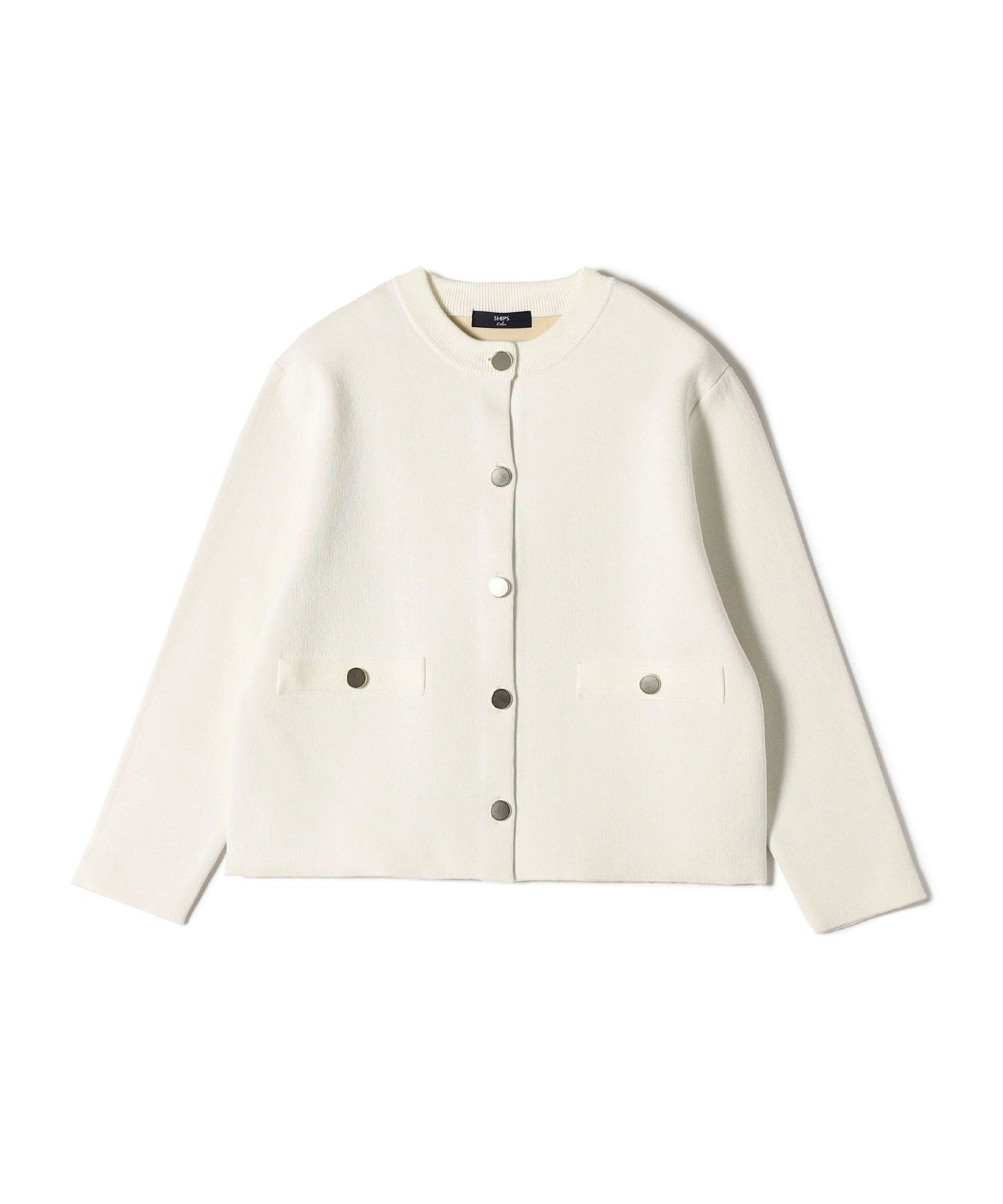SHIPS ノーカラージャケット、カーディガン ホワイト SHIPS｜SHIPS Colors:<手洗い可能>セッケツ ノーカラー カーディガン