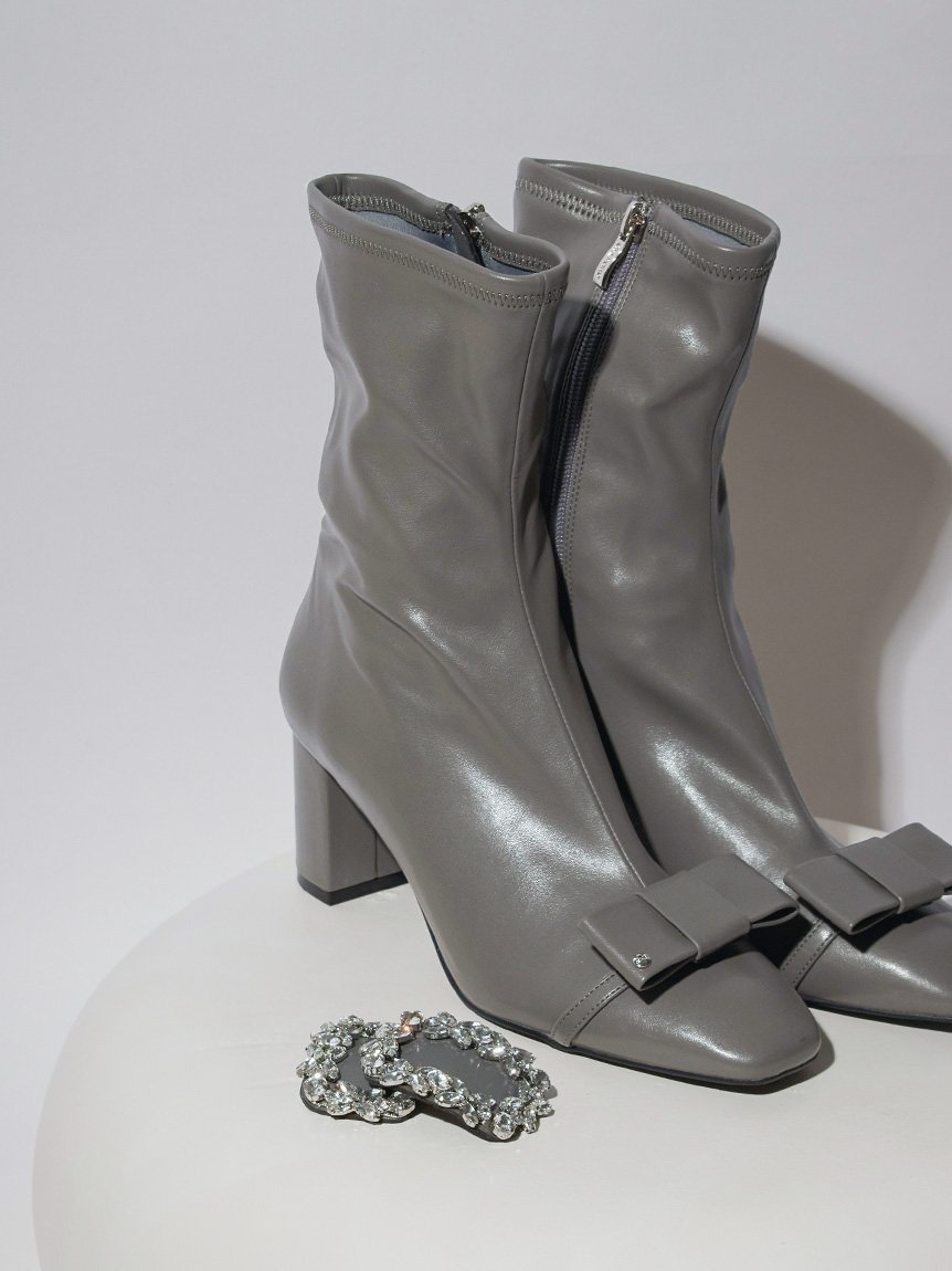 CELFORD｜ビジュー&リボンクリップ付きストレッチブーツ | Rakuten