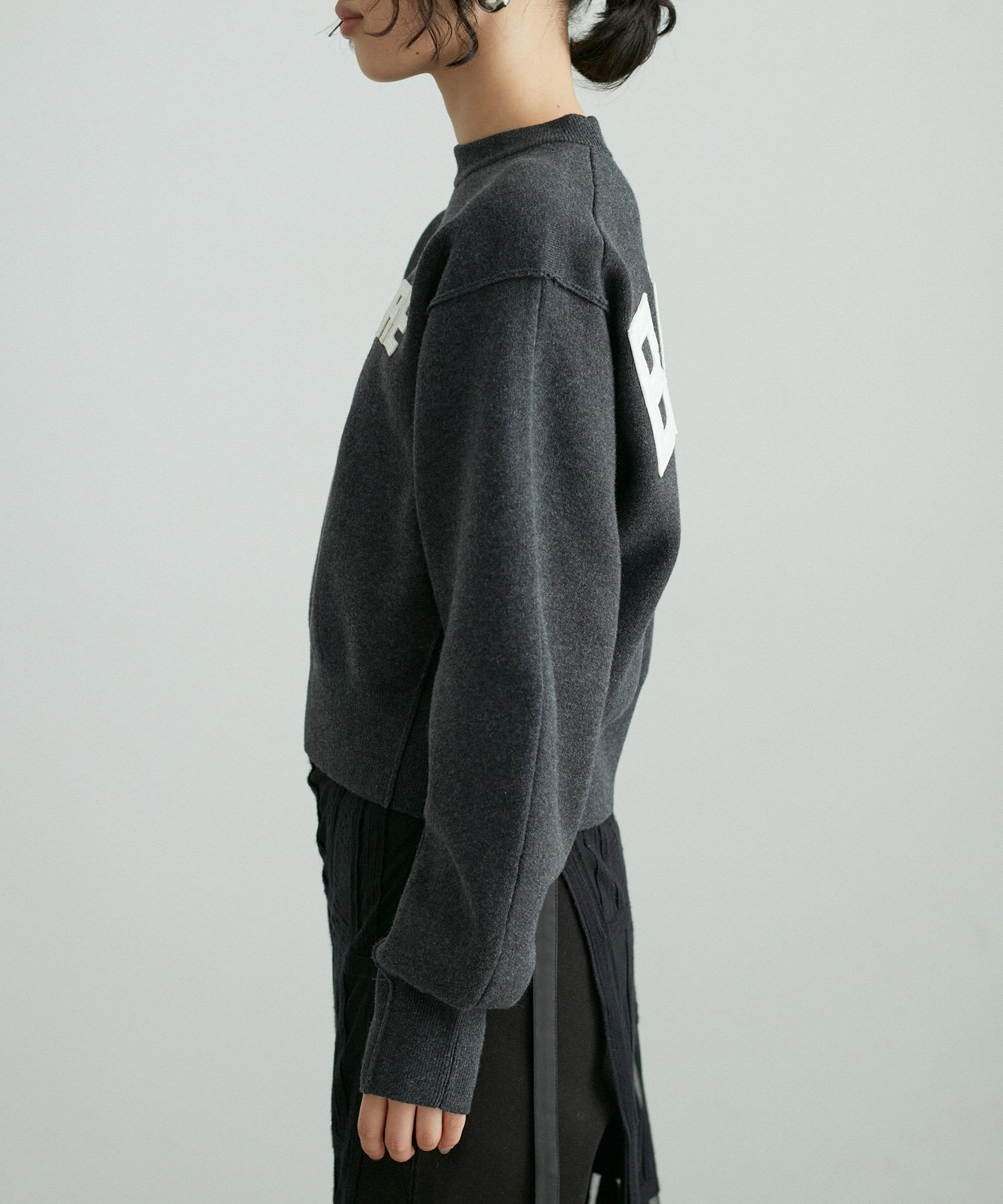 ADAM ET ROPE'｜【サステナブル・洗える】フェルト刺しゅうニットプル