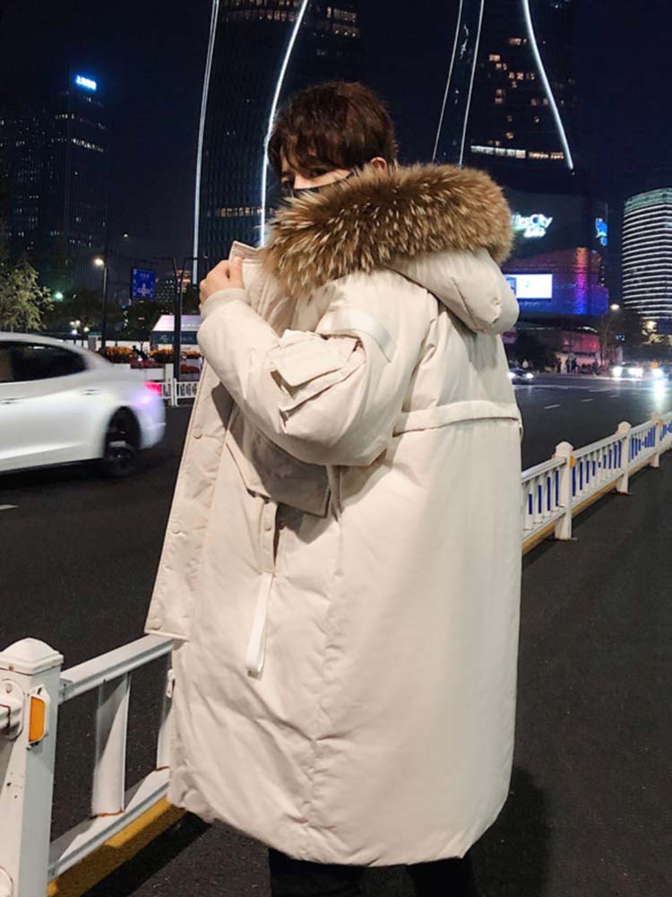 楽天市場】ダウンジャケット ペア ファー襟付きダウンコート