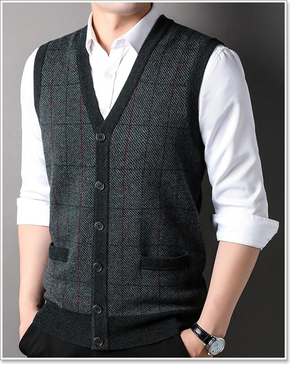 楽天市場】【楽天ランキング受賞】ニット ベスト メンズ 高品質 前開き