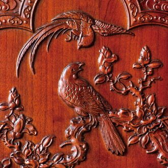 楽天市場】楠 彫 両面 屏風『 花鳥 山水 尽し 』 彫刻家 李建 細密