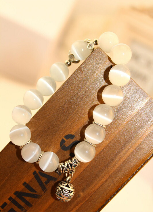 楽天市場】キャッツアイ白天然石○パワーストーン＆天然石ブレスレット