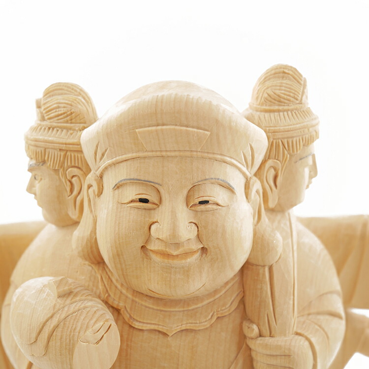 楽天市場】三面大黒天 木彫り 仏像 置物仕様：無垢 / 素材：桧 : 津山