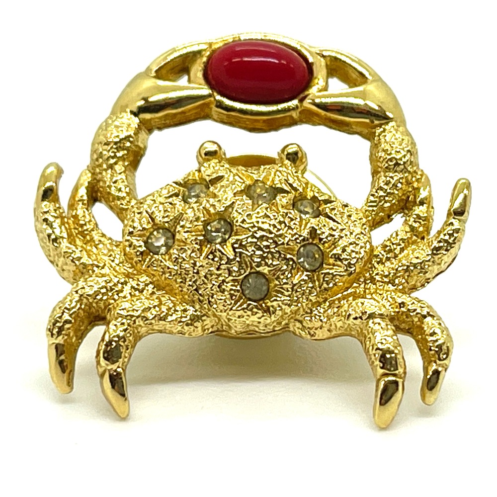 Christian Dior カニモチーフブローチGP ラインストーン