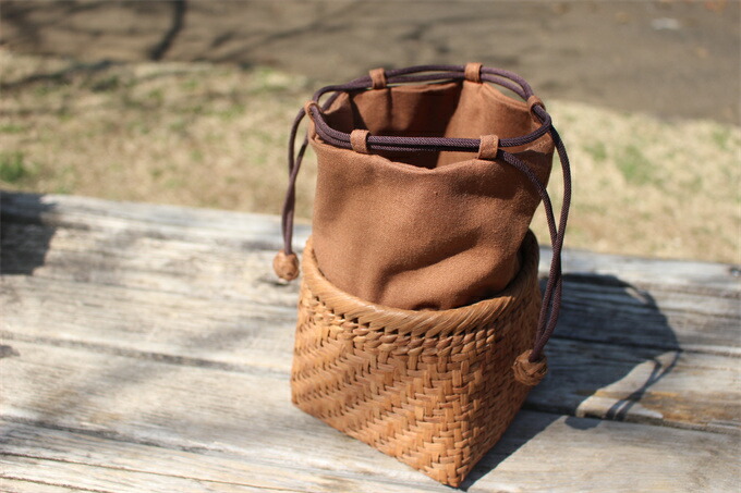 楽天市場】御幸籠 山葡萄 御幸篭 巾籠 野点篭 浴衣 巾着 かごバッグ