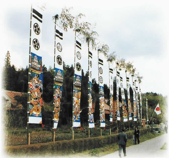 楽天市場】武者絵のぼり 大畑 武者幟 高砂 6.3m 家紋・名入れ代込