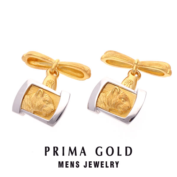 楽天市場】純金 カフスボタン タイガー 虎 メンズ 男性 イエロー