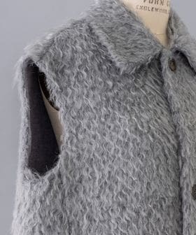 FALL シャギーダブルフェイススリーブレスコート