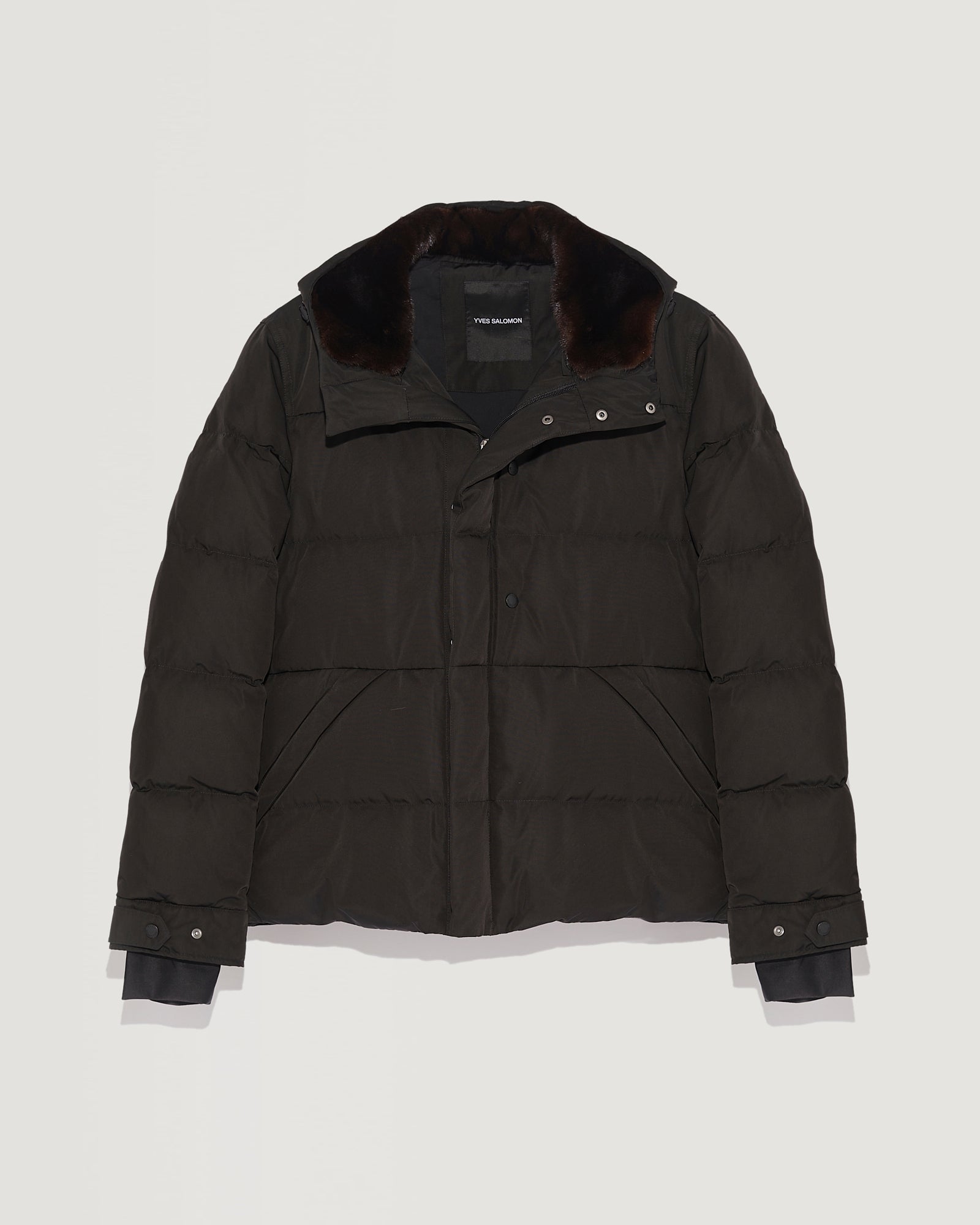 Skiwear Down Jacket With Mink Fur Trim - black - Yves Salomon