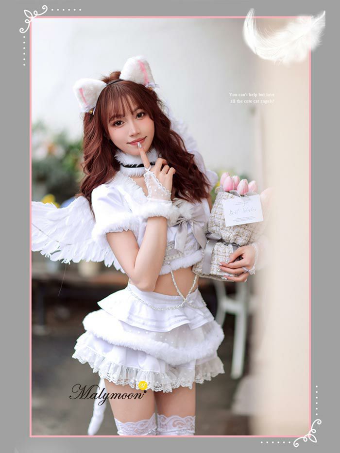 8点セット】Malymoon/マリームーン 猫耳天使コスチューム [ホワイト