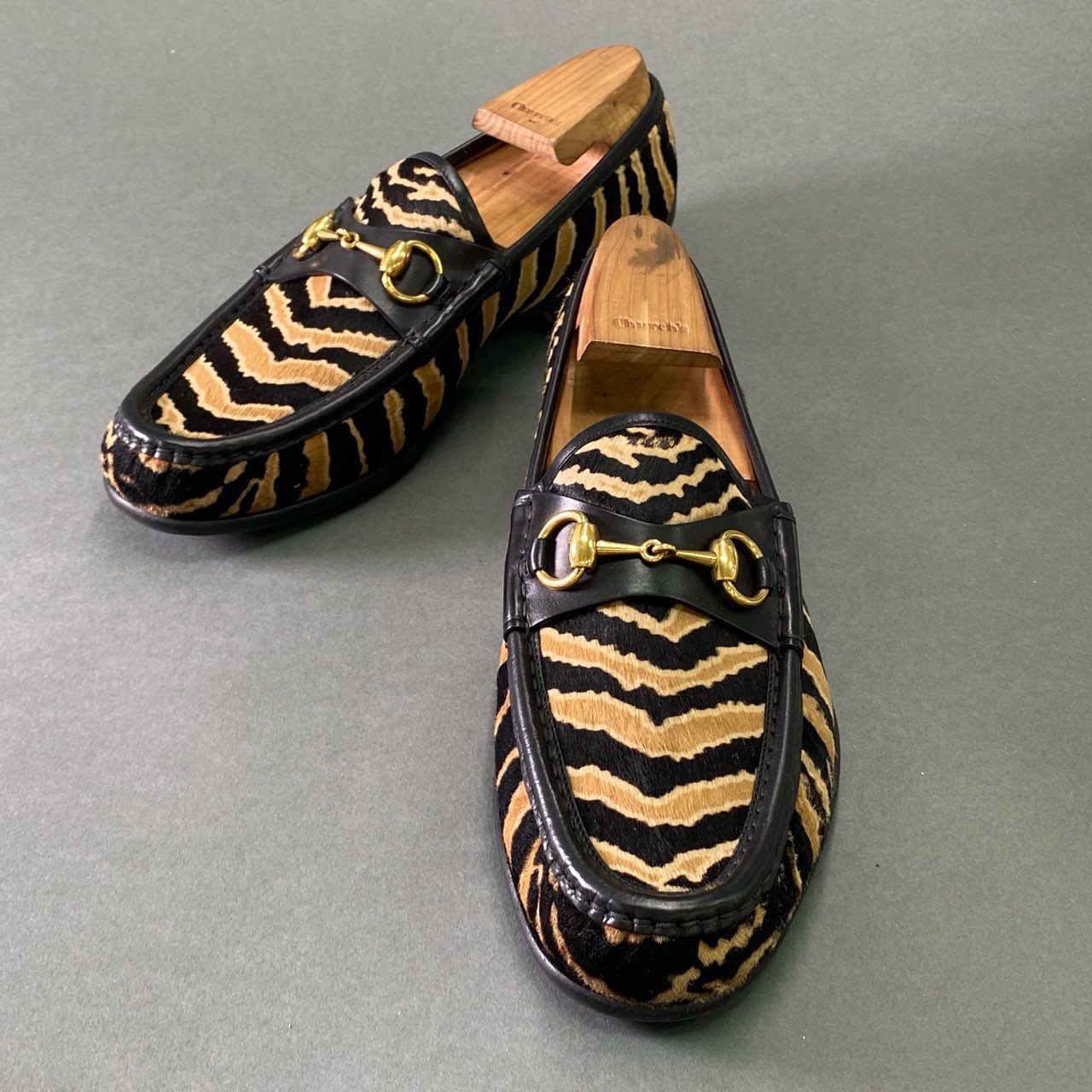 1e2 【イタリア製】GUCCI グッチ ハラコ ゼブラ柄 ホースビット