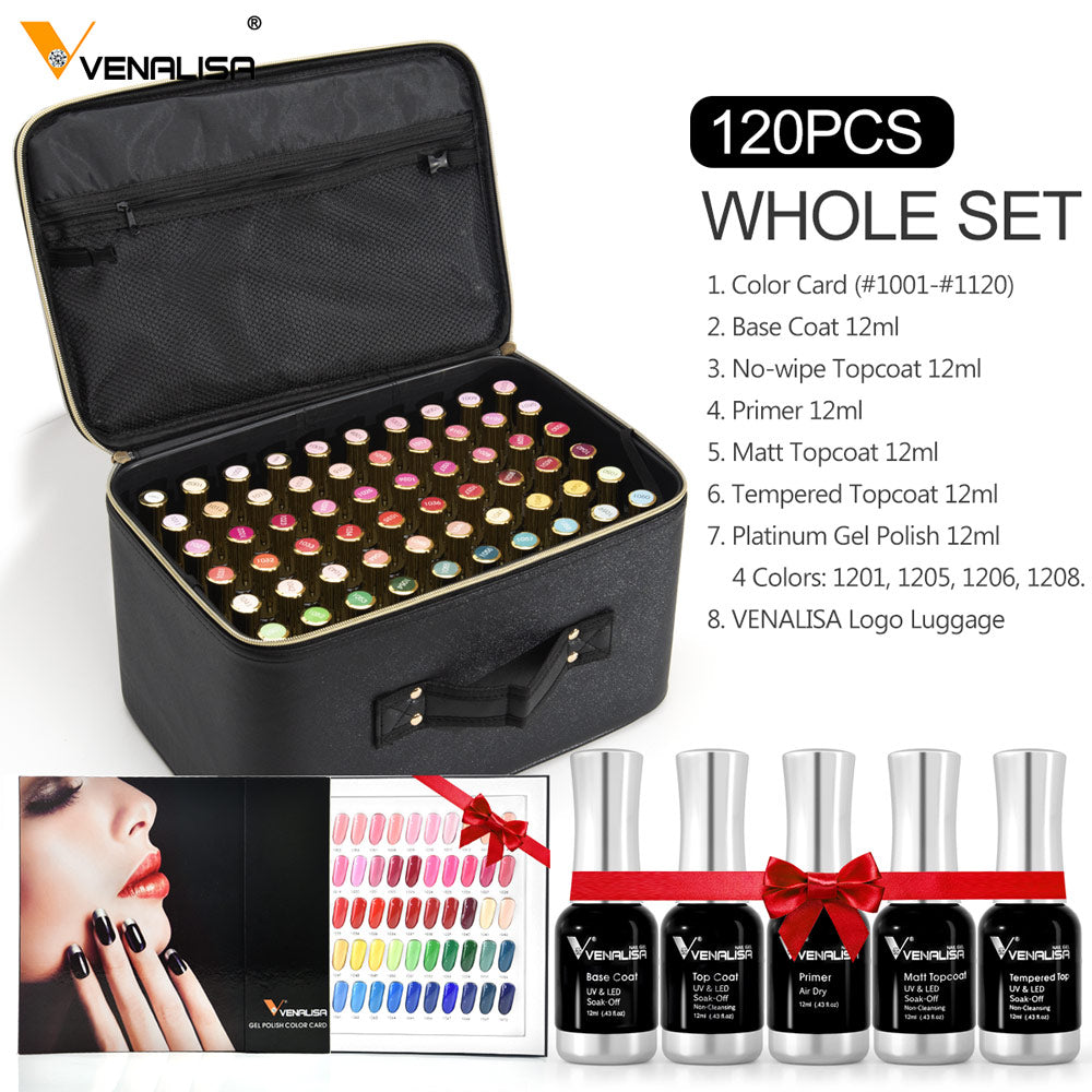 Venalisa 120 pcs Whole Set Gel Nail Polish Kit