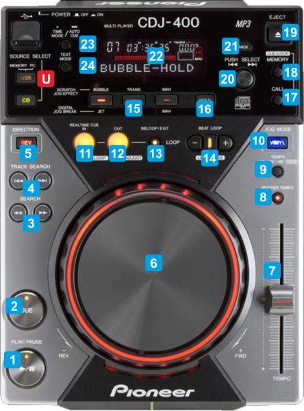 VirtualDJ - CDJ-400 - Controls