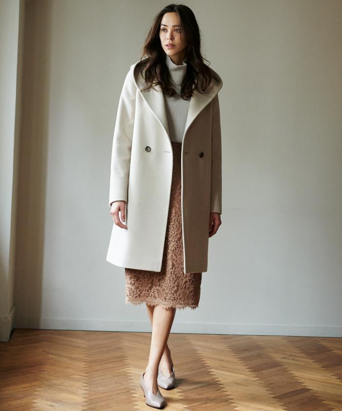 23区 L＞ 【マガジン掲載】ウールアンゴラビーバー フーデッド コート