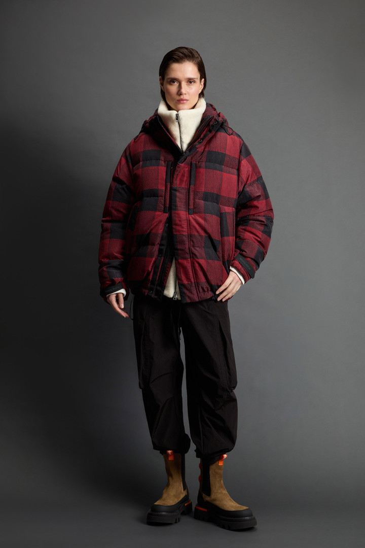 Unisex's Short Check Parka in Olmetex Nylon by Todd Snyder