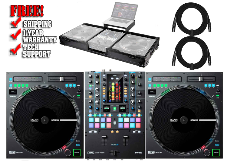 2) Rane TWELVE MKII, SEVENTY TWO MKII Mixer & Case Pack