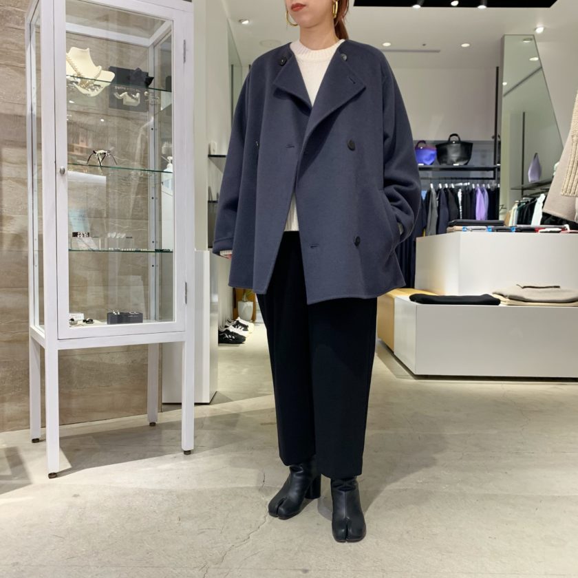 GALERIE VIE ウールダブルフェイス ショートノーカラーコート