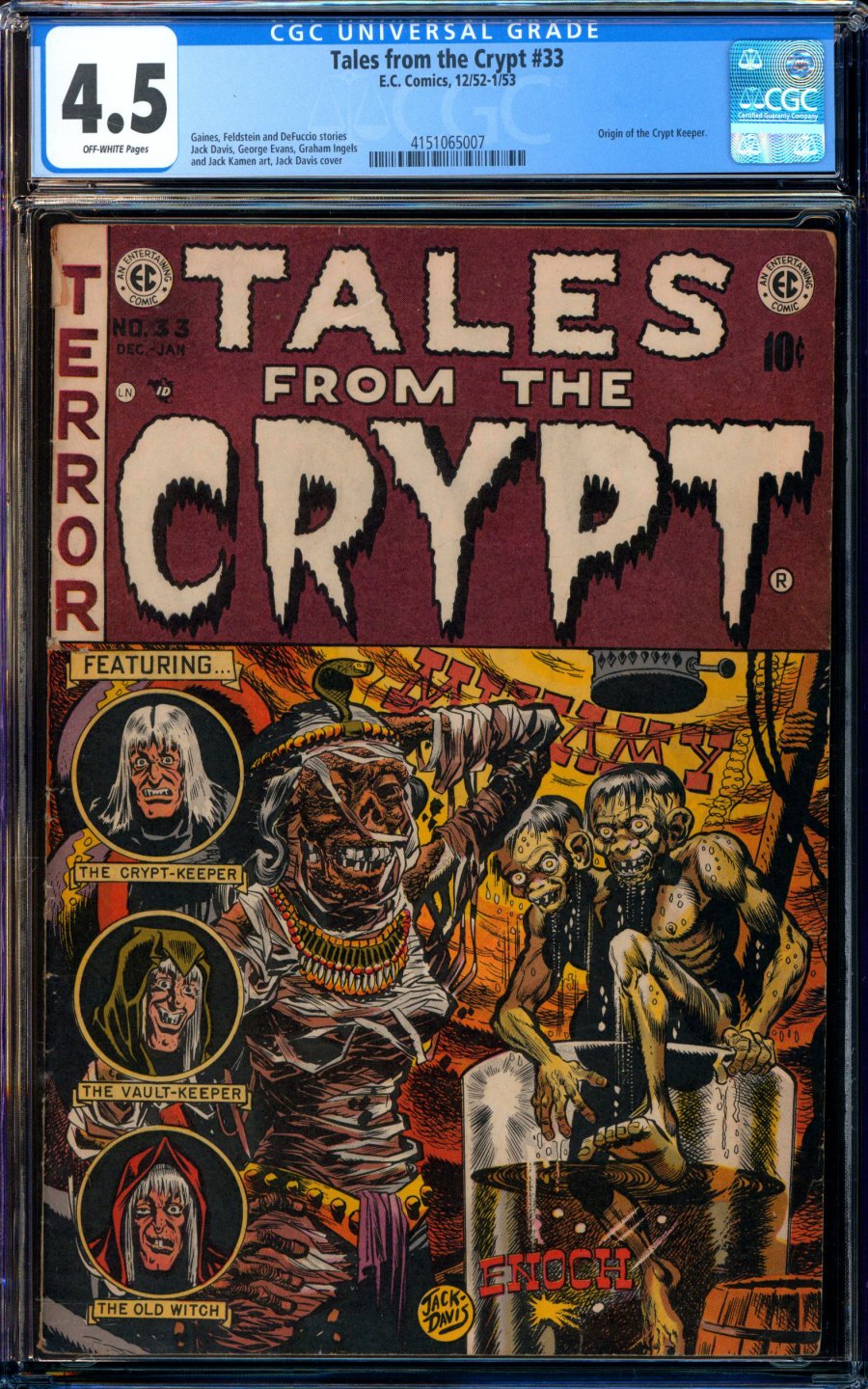 ComicConnect - TALES FROM THE CRYPT (1950-55) #33 - CGC VG+: 4.5