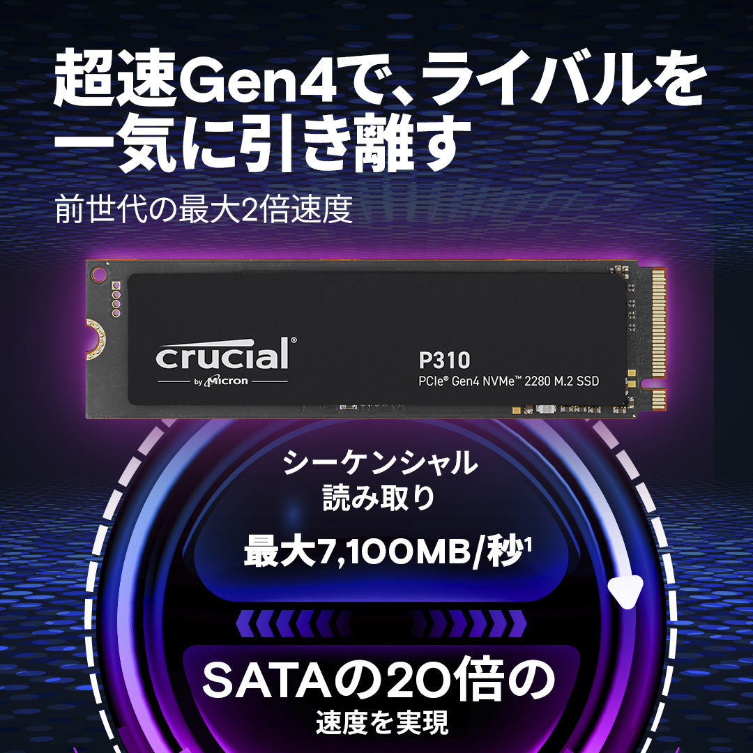 CT2000P310SSD8-JP | CT2000P310SSD8-JP | Crucial P310シリーズ M.2