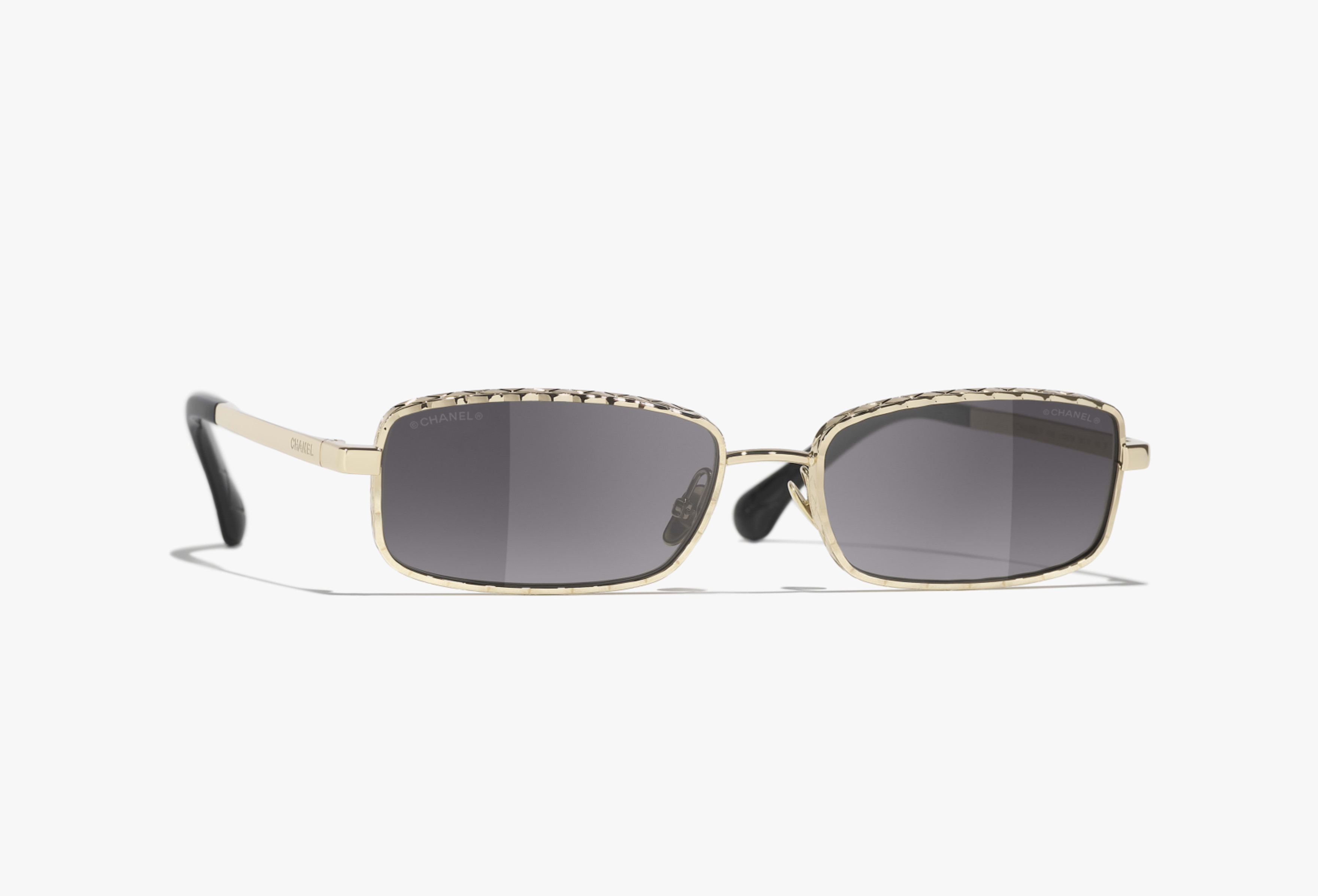 CHANEL サングラス: レクタングル シェイプ サングラス, メタル 4295