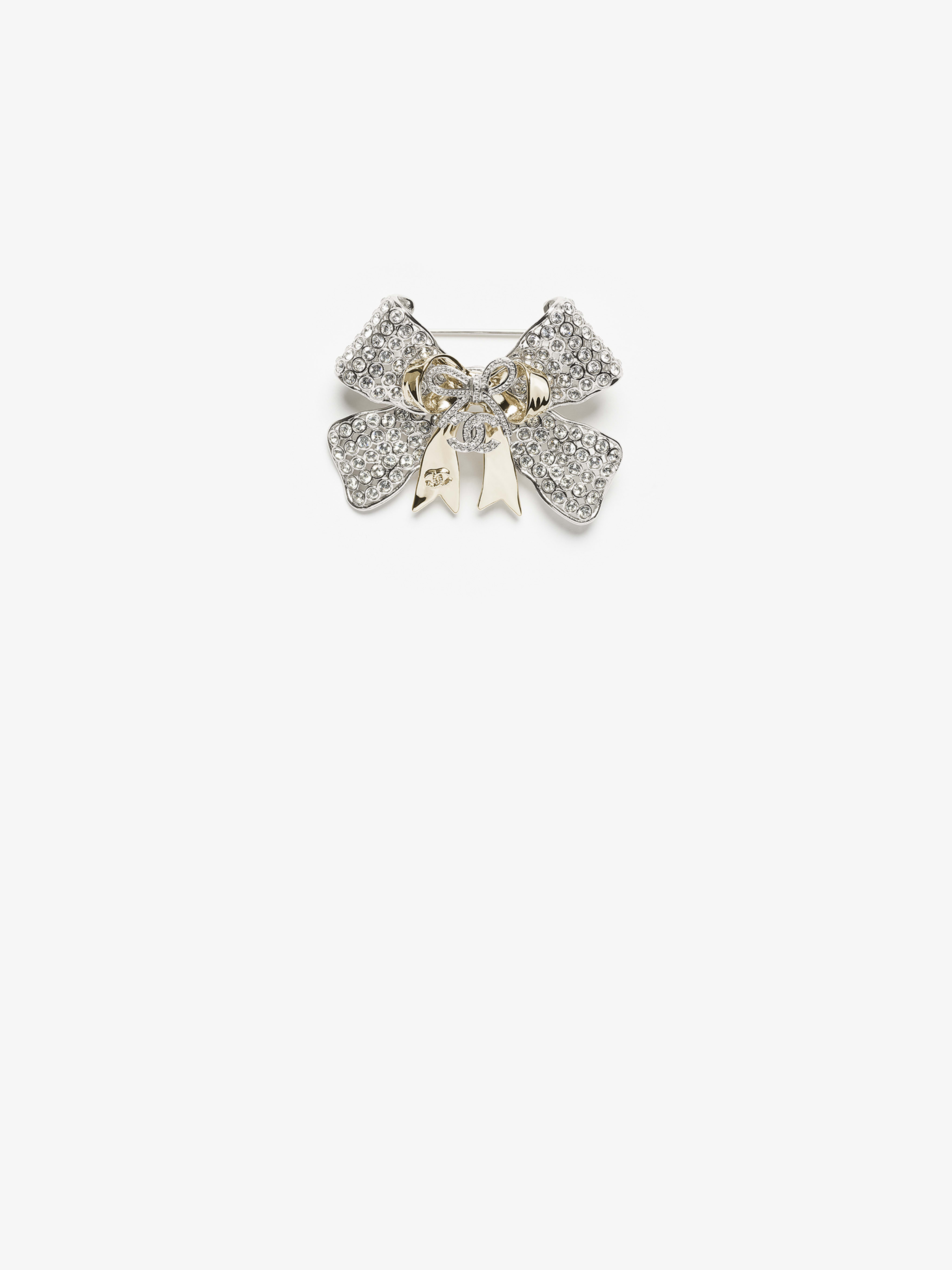 Brooch - Metal & strass, silver, gold & crystal — Fashion | CHANEL