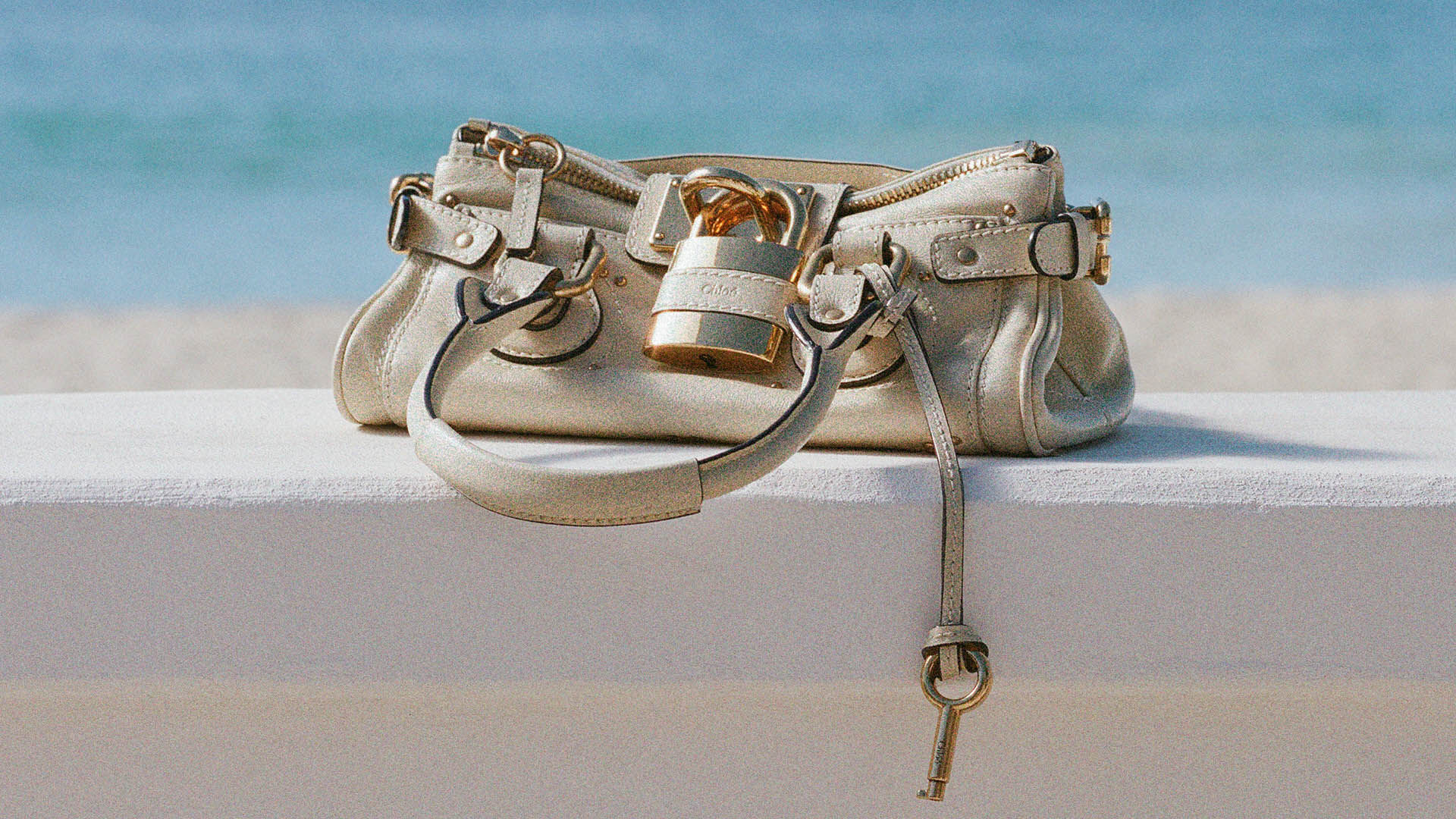 Small Chloé Spin tote bag in grained leather Green - Chloé