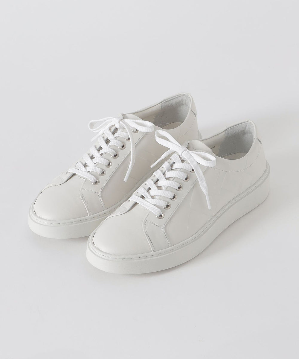 エンボスクレストブリッジチェックレザースニーカー（シューズ