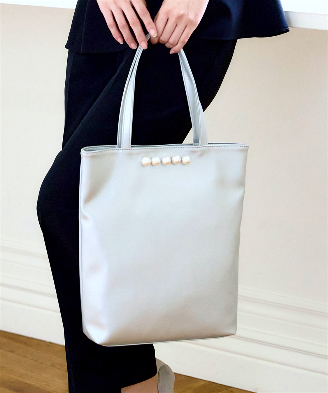 正解 パール付きフォーマルトートバッグ【CF/クロスファンクション