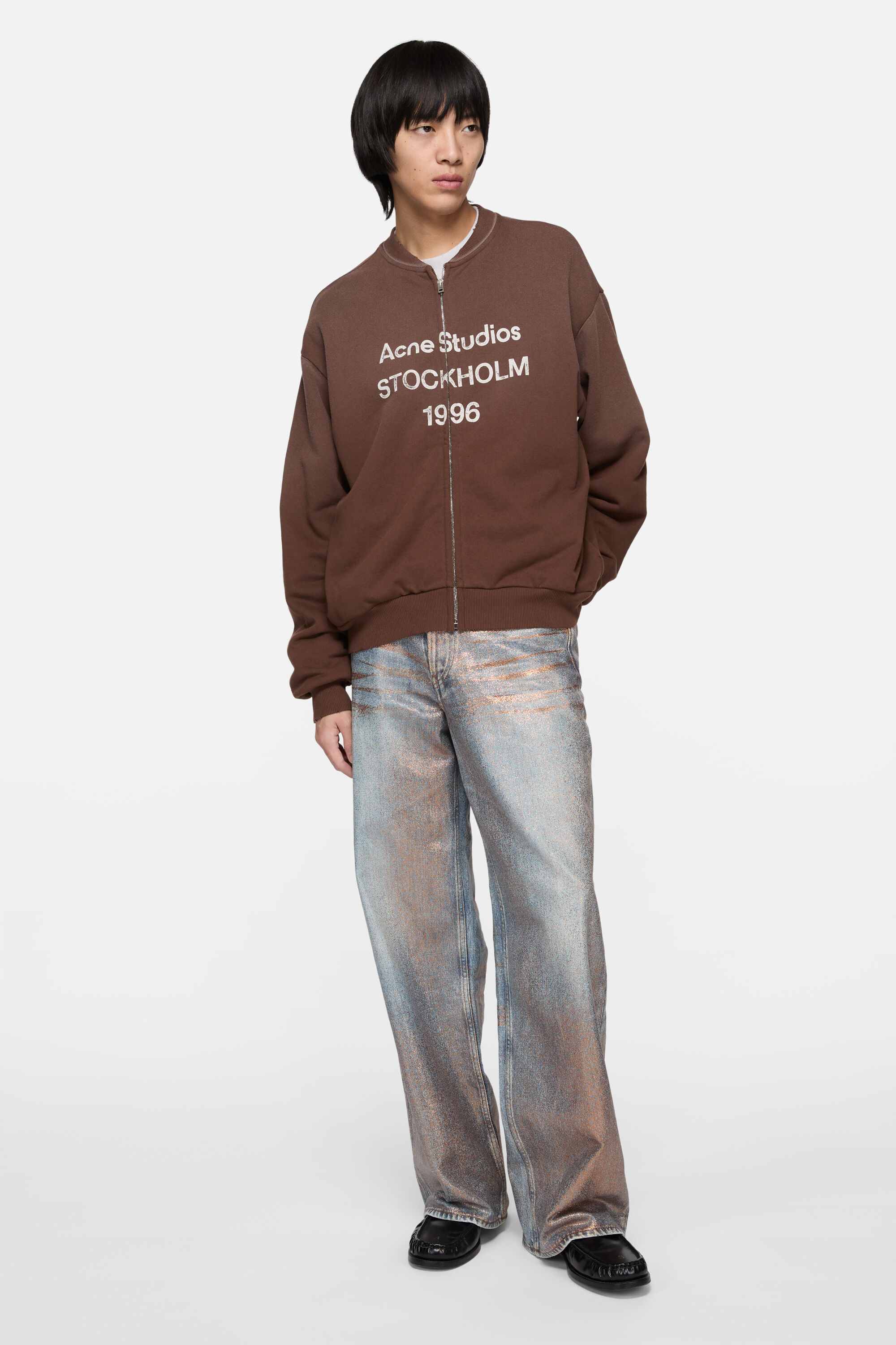 Acne Studios - Washed zip-up cardigan - Chocolate brown