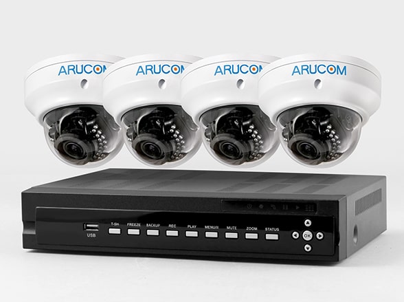 SET692-1 AHDカメラ220万画素屋外・赤外線対応ドーム型1～4台(RD-CA212