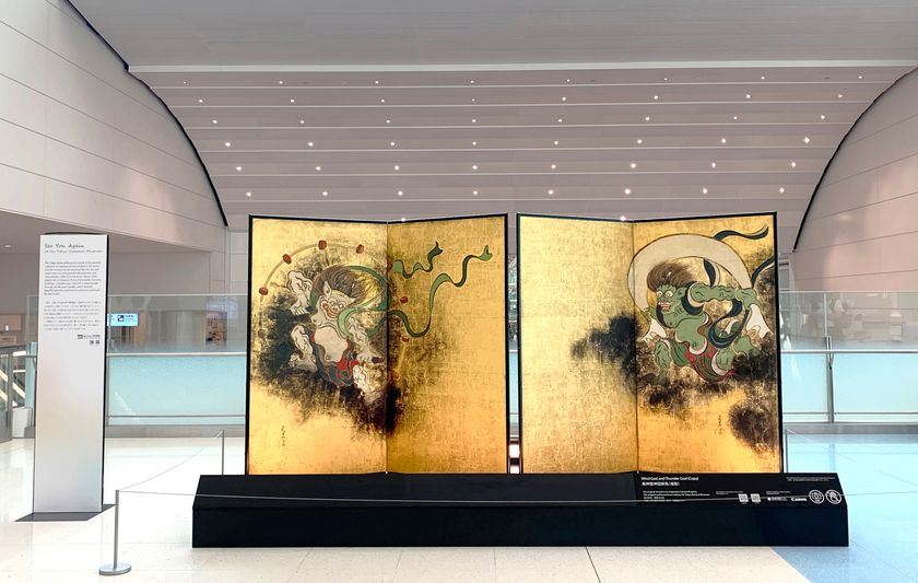 羽田空港国際線エリアで日本文化を紹介 高精細複製品「風神雷神図