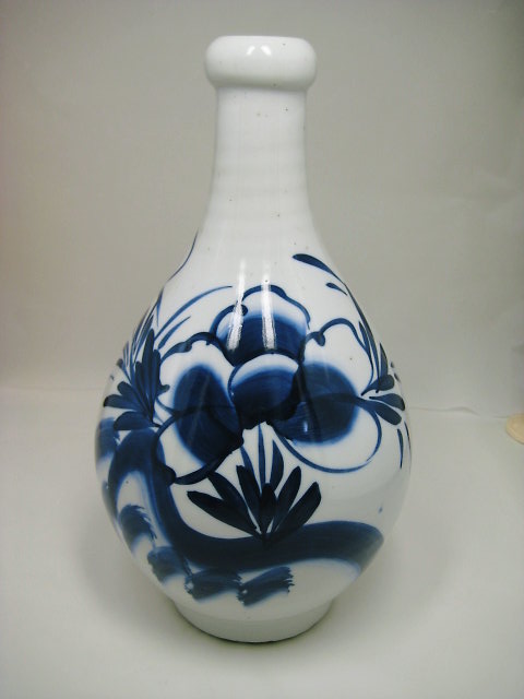 古道具・陶磁器・明治伊万里染付徳利・明治時代 茶道具・古道具・古