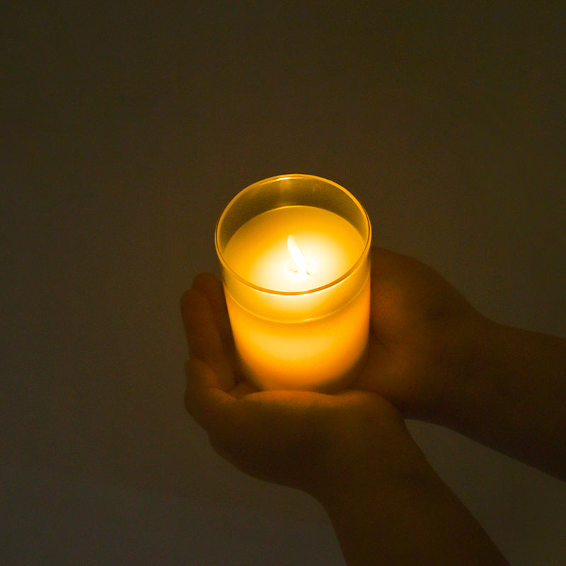 LEDグラスキャンドルライト 電池式 連続点灯約120時間 ナチュラル