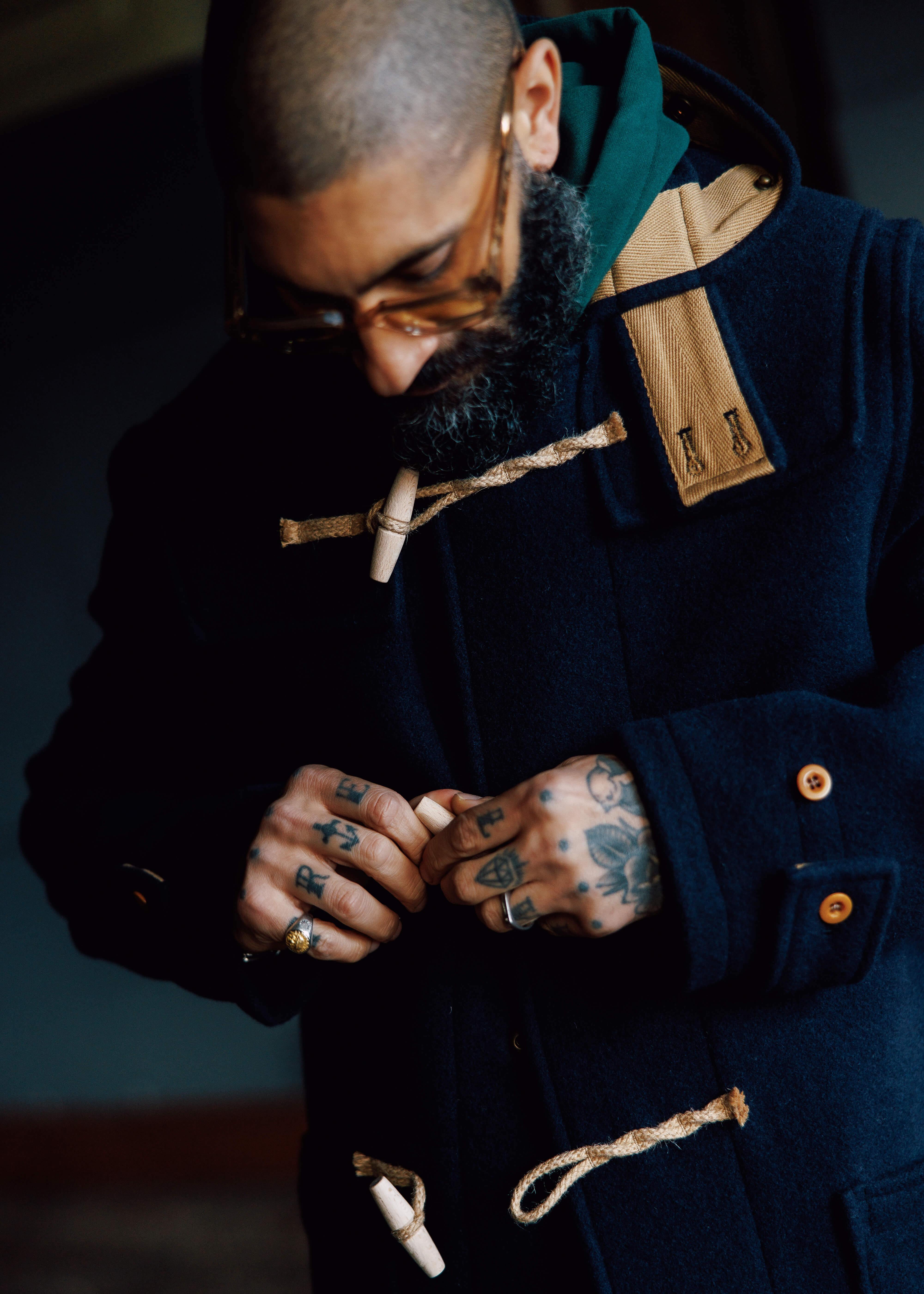 Men's Mid-Length Monty Duffle Coat Navy | Gloverall