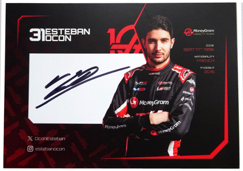 2025 E．オコン ハース 直筆サイン入 ドライバーズカード F1の