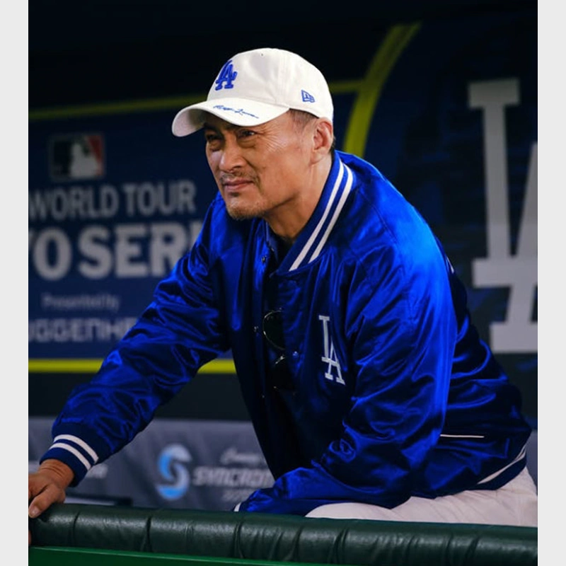 MLB Tokyo Series Polo Ralph Lauren Dodgers Satin Jacket Blue