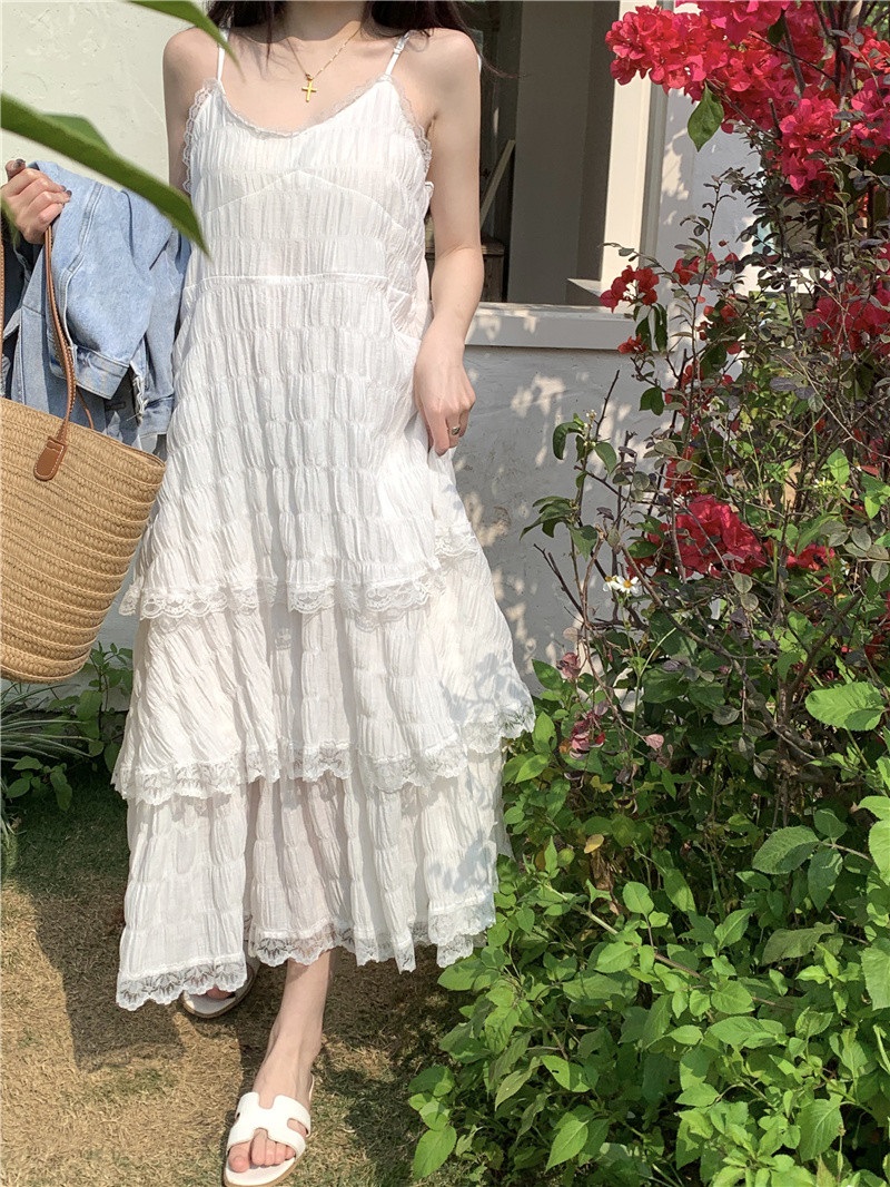 レースティアードキャミソールワンピース | レディースファッション