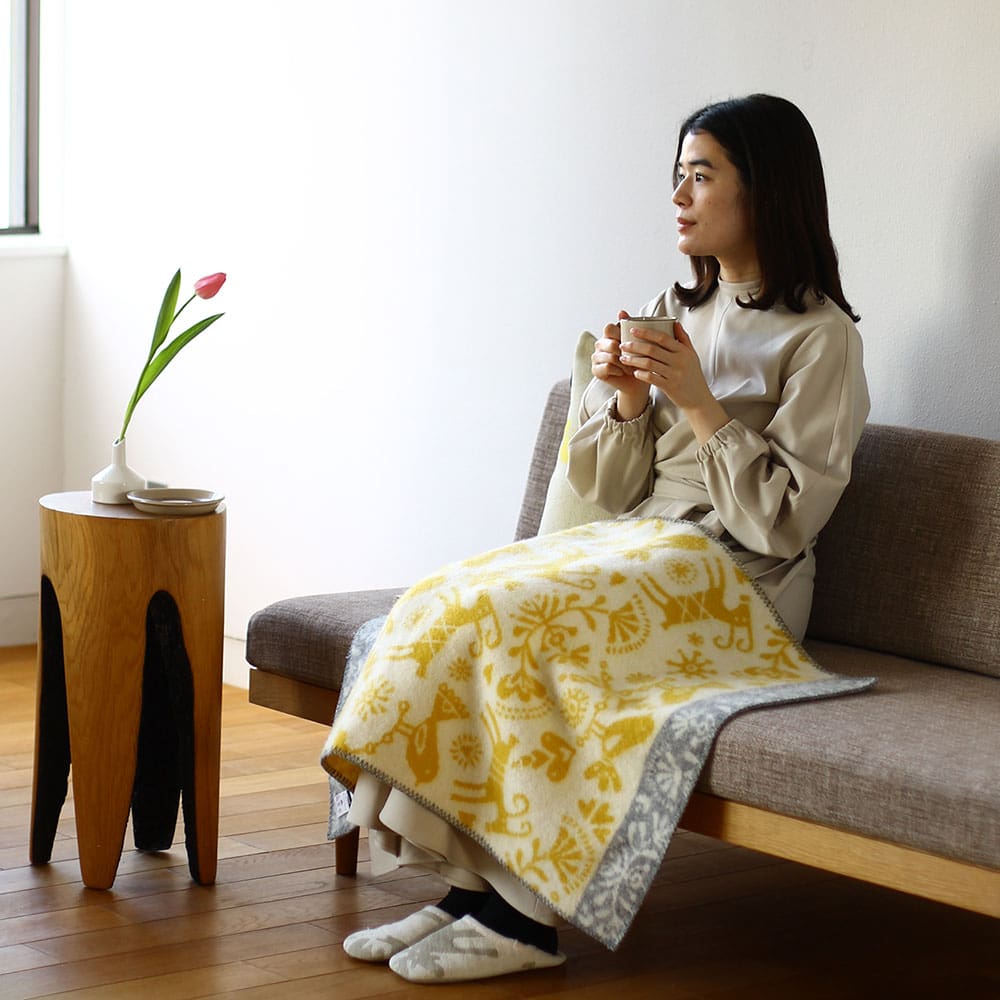 KLIPPAN/クリッパン ウールミニブランケット ジョイ イエロー