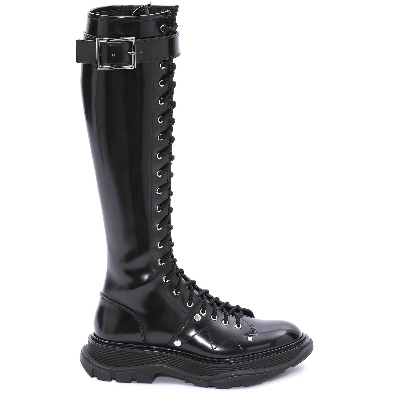 アレキサンダー・マックイーン新作レディーストレッドブーツ、厚底