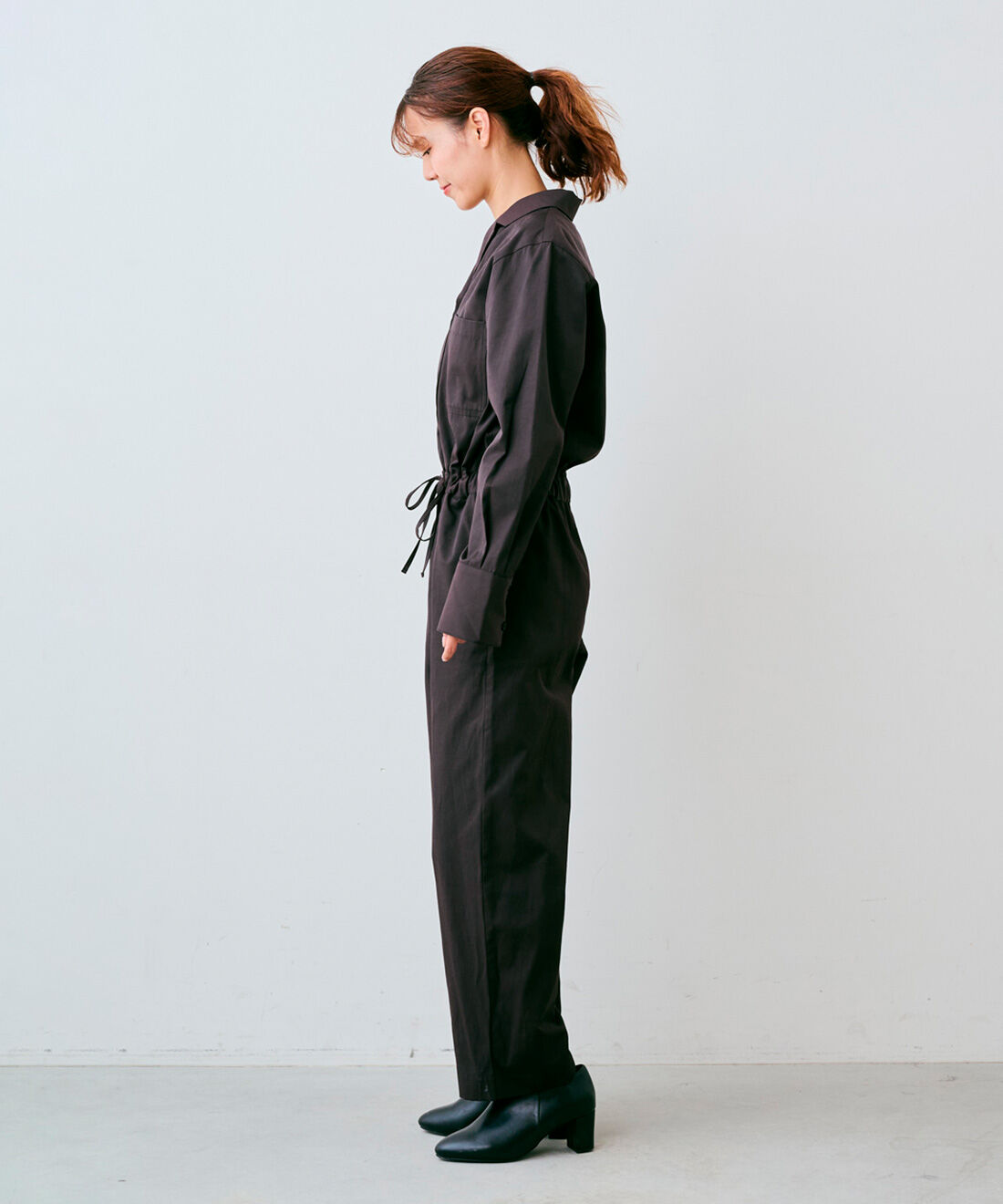 IEDIT Mihoko Komori Collaboration: Sophisticated Jumpsuit (Brown