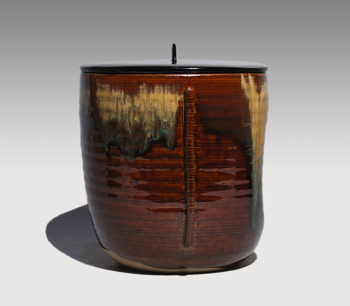 高取焼 水指 管耳付・前押し 鬼丸雪山(作) | 古美術ささき