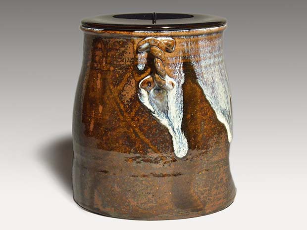 朝鮮唐津耳付水指 松古窯五代目 佐久間芳丘(作) 淡々斎箱書 共箱 | 古