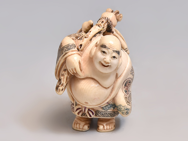 象牙製 七福神根付 銘有 | 古美術ささき