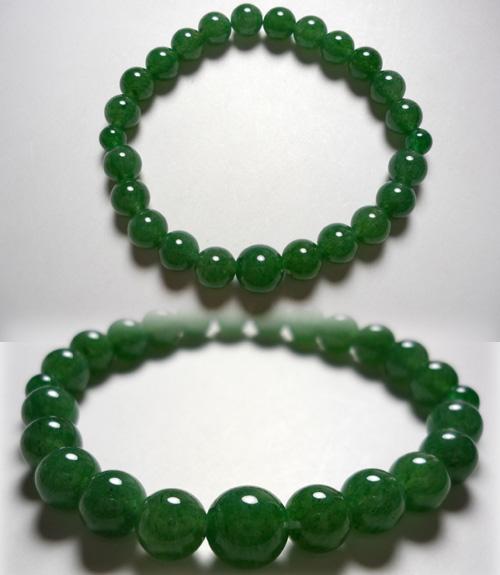 インド翡翠（ヒスイ） 丸玉腕輪 8mm（内径:約17cm）の通販 - お香専門
